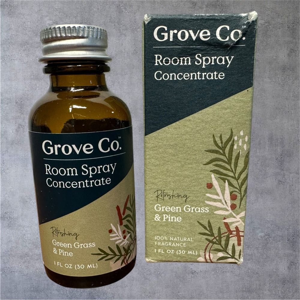 Grove Co Room Spray Concentrate 1oz Grass &‎ Pine New Natural Scent